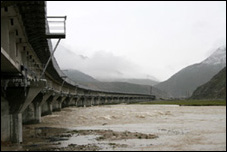 Railroad Along Yaluzhangbu River